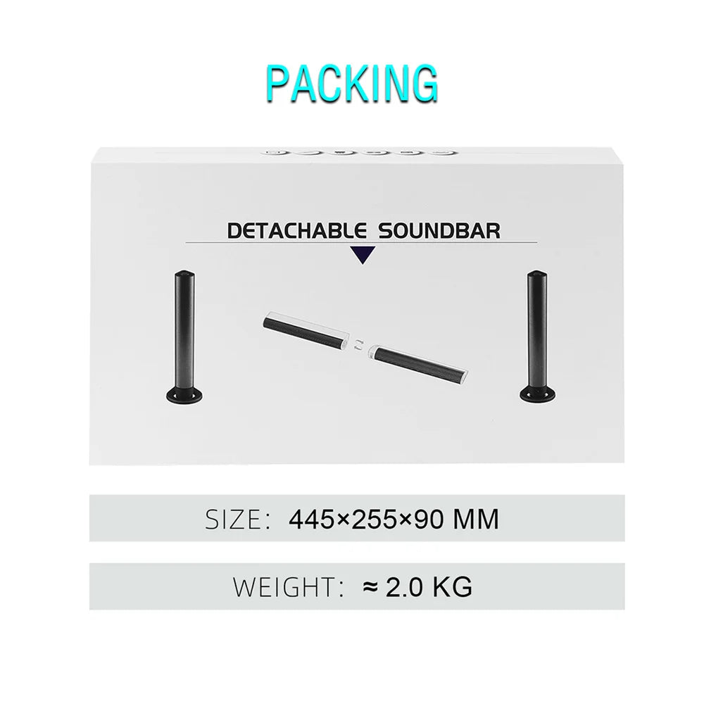 Sound Bar TV Sound System Wireless Bluetooth 4 Speaker Subwoofer Home Theater High Quality Portable Rechargeable 2 in 1 Speaker