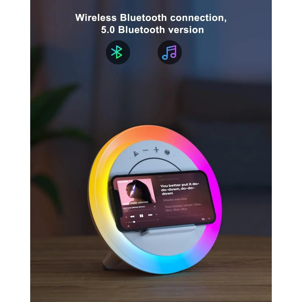 Bluetooth Speaker with Night Light, Wireless Charging, Perfect Teenage Birthday Gift for Tween Girls