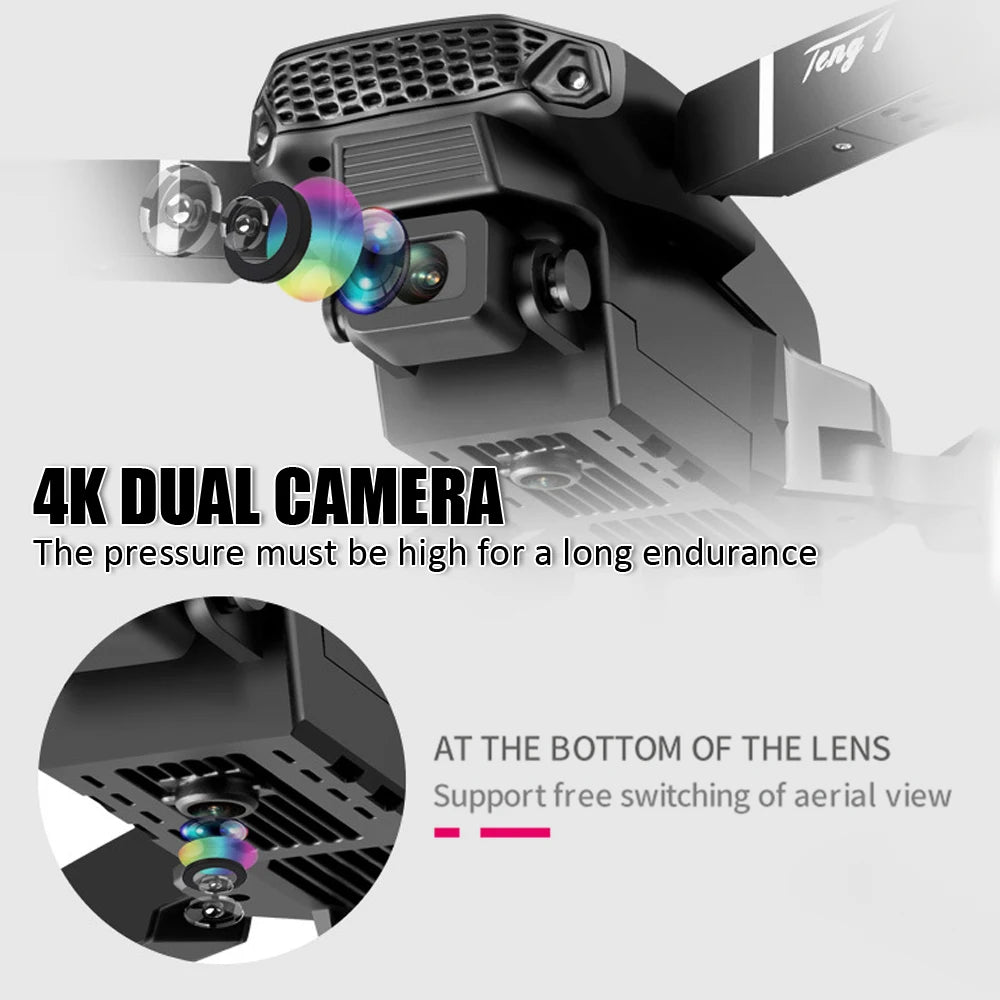 E88 Pro RC Drone WiFi FPV Height Hold Foldable Obstacle Avoidance 4K Wide-Angle HD Camera Quadrotor Helicopter Children's Toys