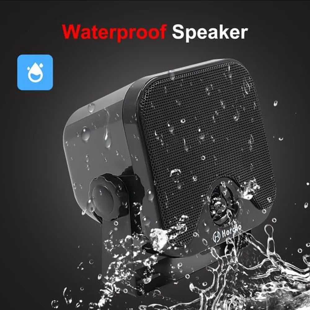 Herdio 4'' 4PCS Bluetooth Golf Cart Speakers 240W Waterproof Marine Speakers For Outdoor Boat ATV UTV Jeep Courtyard Powersports