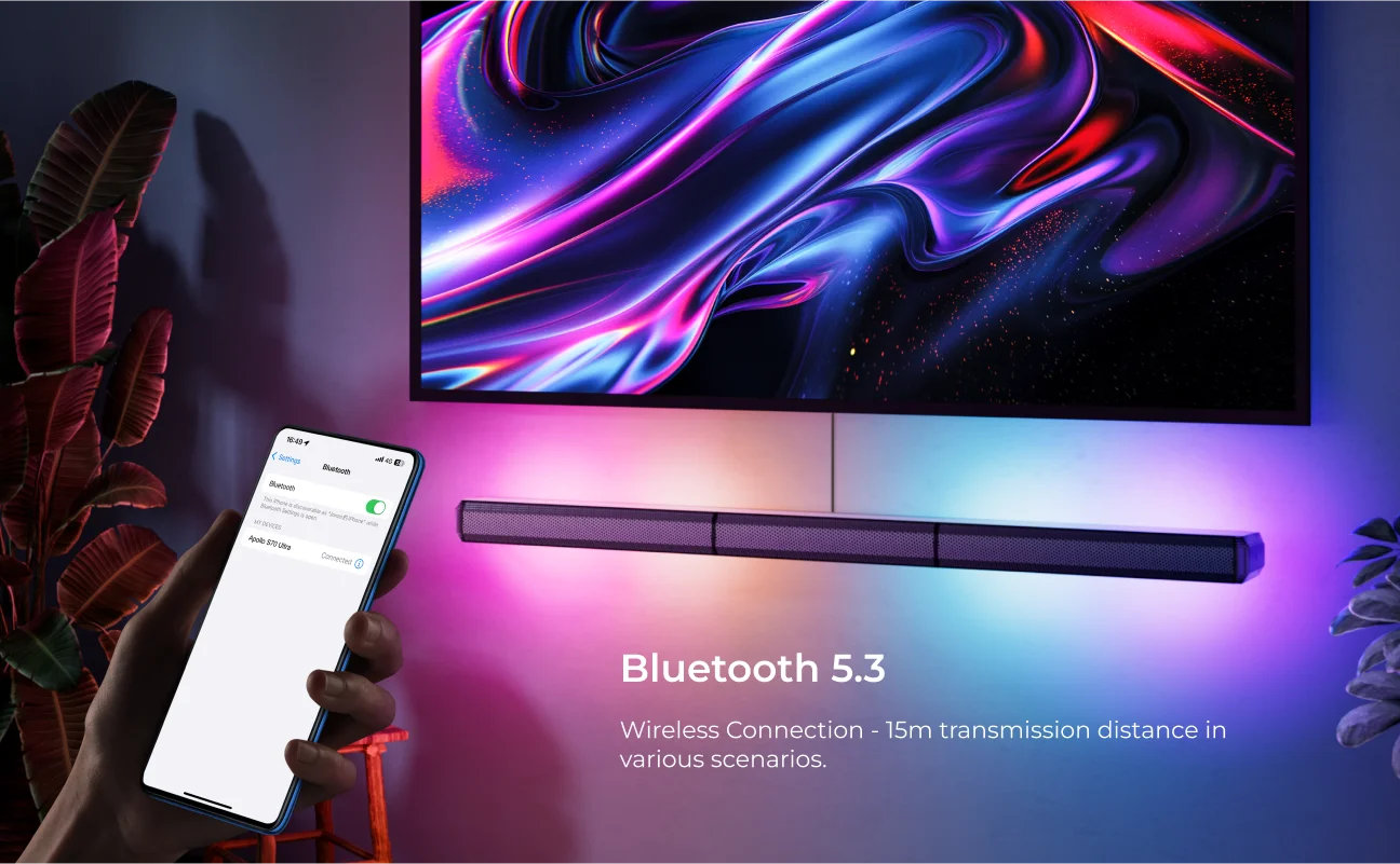 ULTIMEA 7.1 Surround Sound Bar with 2 Surround Speakers & 6.5" Subwoofer, Surround Sound System for TV with RGB, APP Control