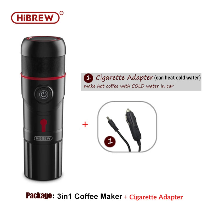 HiBREW Portable Coffee Machine for Car & Home,DC12V Expresso Coffee Maker Fit Nexpresso Dolce Pod Capsule Coffee Powder H4