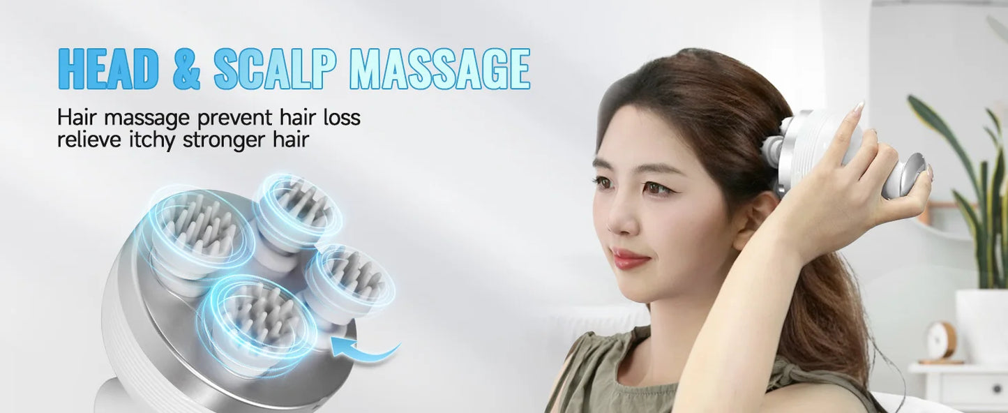 Electric Hair Scalp Massager with Kneading 84 Massage Node, Handheld Scratcher Massager for Hair Growth, Deep Clean,Stress Relax