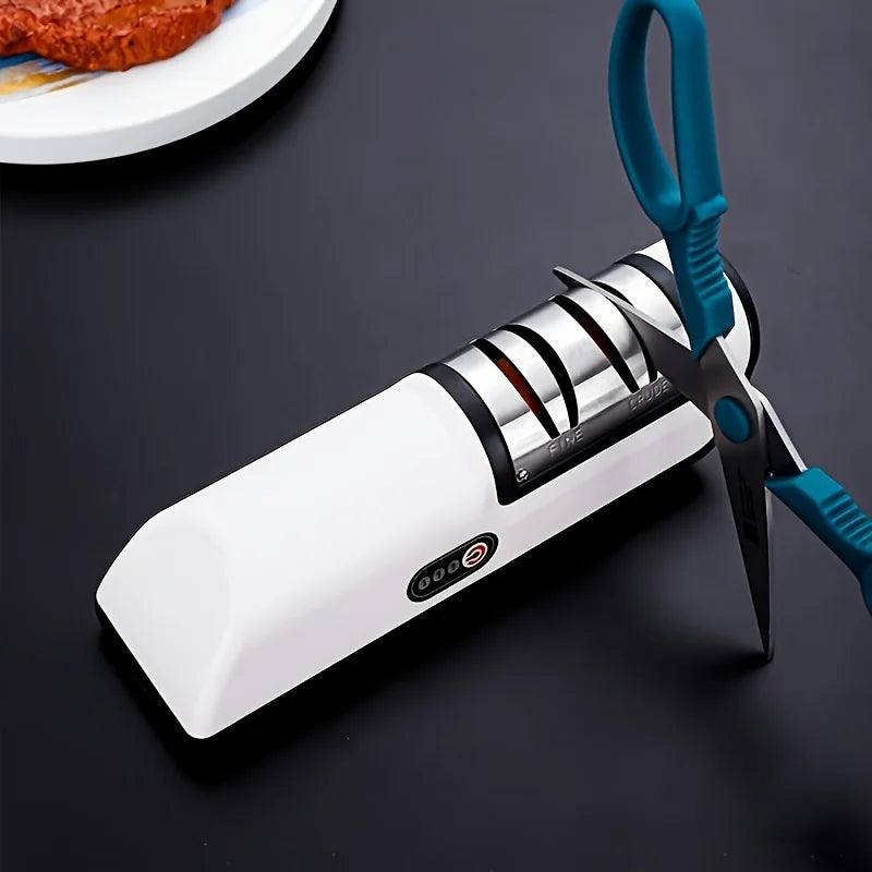 1 Piece Fully Automatic Electric Knife Sharpener-fast and Efficient Kitchen Gadget for Sharpening Knives, Perfect Gift