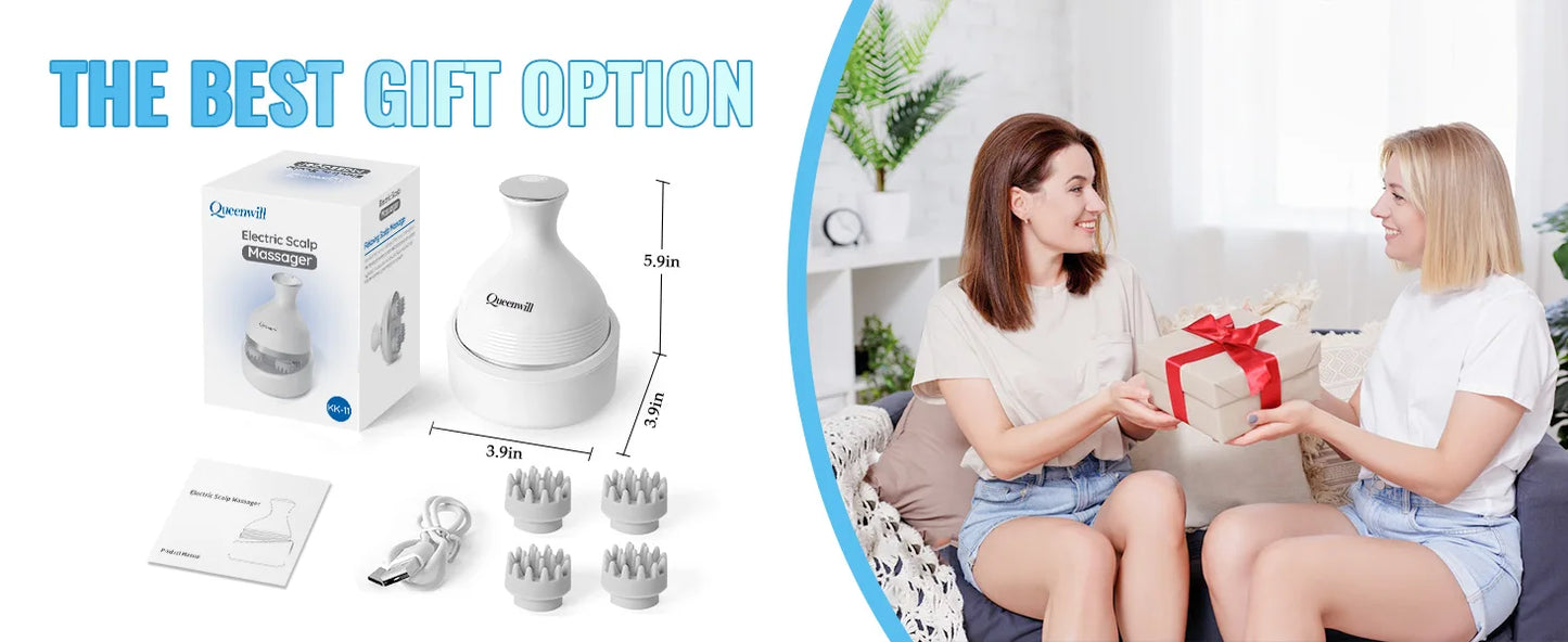 Electric Hair Scalp Massager with Kneading 84 Massage Node, Handheld Scratcher Massager for Hair Growth, Deep Clean,Stress Relax