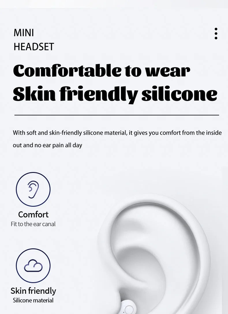 SK31 Mini Sleeping 5.4 Bluetooth Earphone Wireless Headphones Sport Running Invisible Earbuds HIFI Bass For Xiaomi Redmi Headset