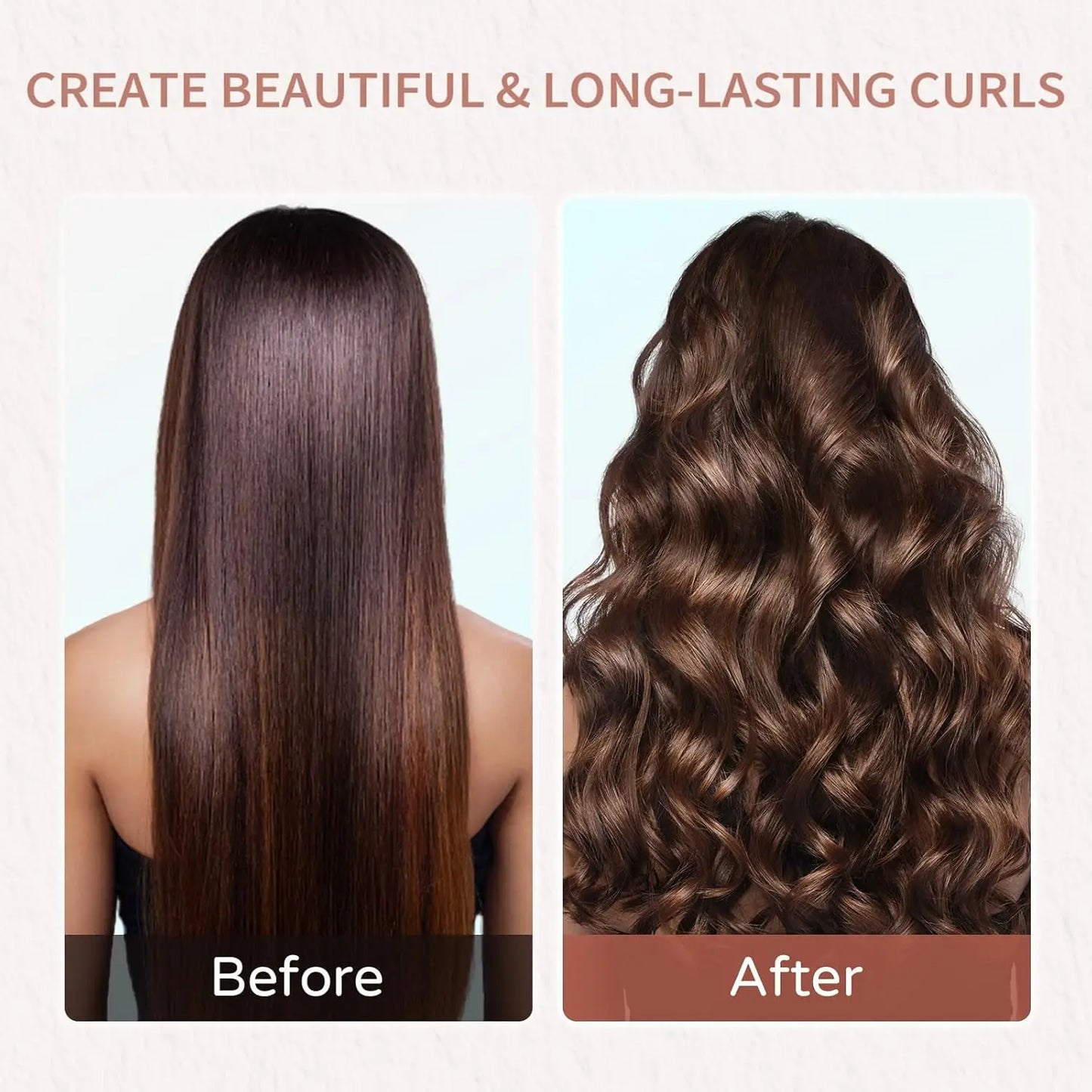 Rotating Curling Iron Automatic Curling Wand with 12 Temperature & Memory Mode Perfect for Beach Waves