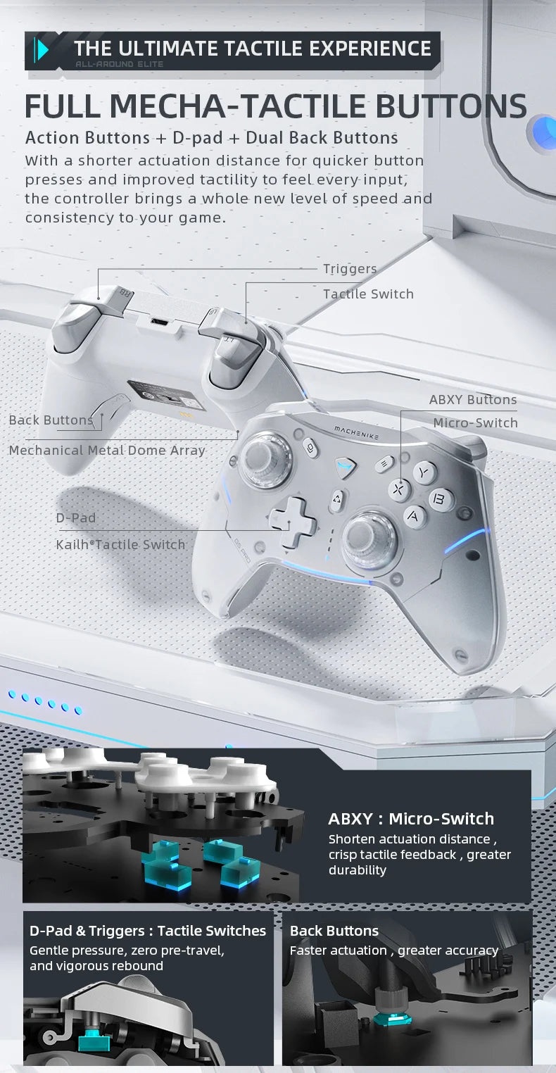 Machenike G5 Pro Gamepad Wireless Hall Trigger&Joystick Mecha-Tactile Buttons Gaming Controller For Switch PC Android IOS