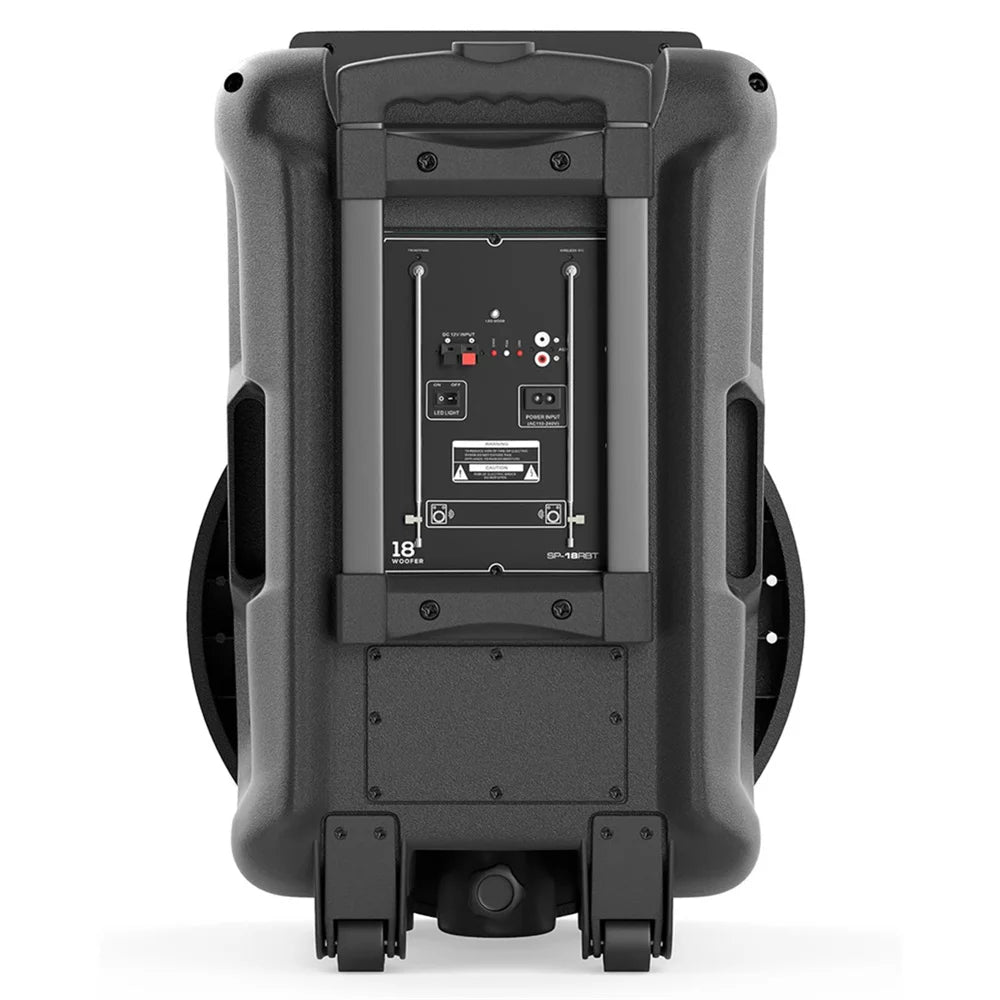 4500W Portable Bluetooth Party Speaker 18" Subwoofer Heavy Bass Sound System Dj Karaoke Led Light Loud Rechargeable Speaker