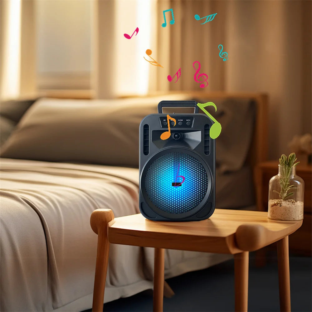 6.5" Portable Bluetooth Speaker Subwoofer Heavy Bass Sound System Party Led Light DJ karaoke Outdoor RechargeableSpeaker