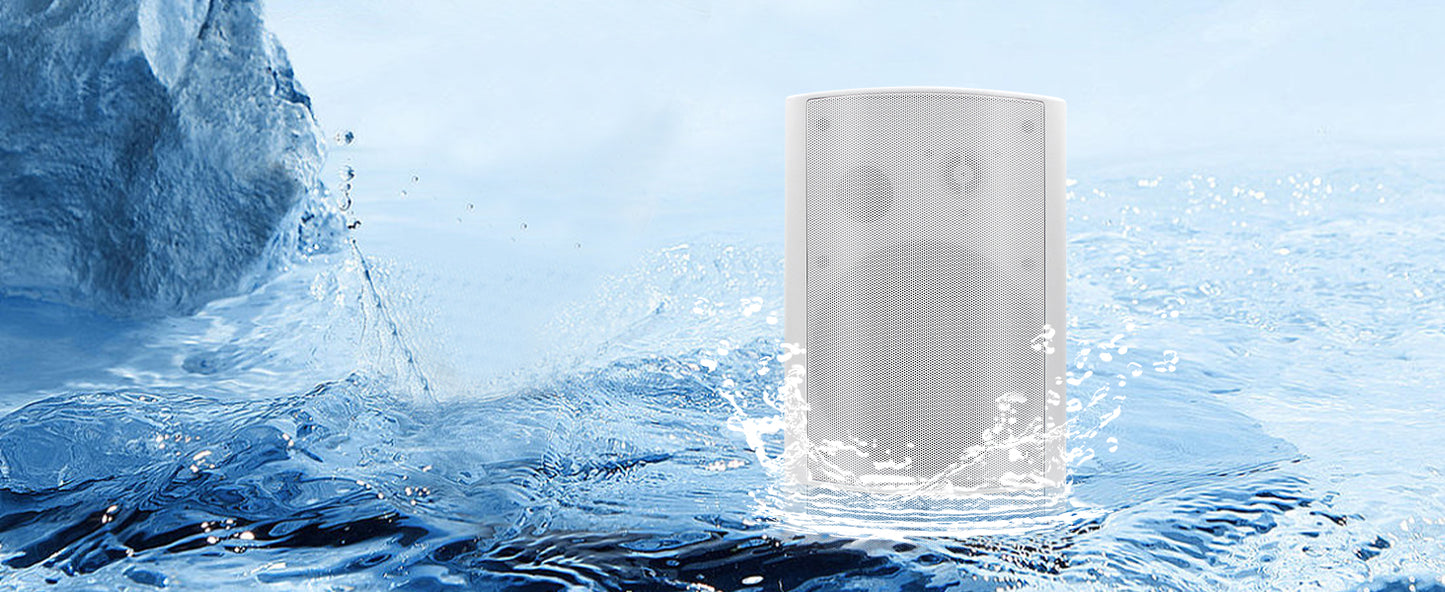 Herdio 4PCS 6.5‘’ 800W Outdoor Bluetooth Speakers Waterproof Wall Mounted Sound System With Multifunctional Amplifier For Patio