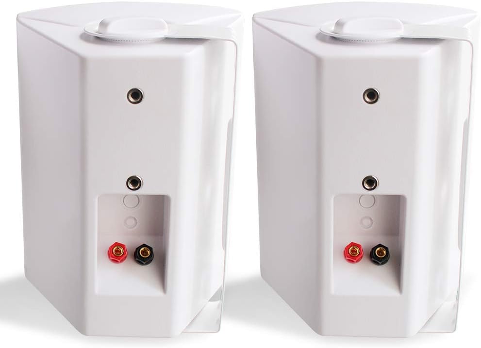 Herdio 2PCS 5.25‘’ 300 Watts Passive Wired Indoor Outdoor Patio Deck Speakers All Weather Wall Mount System For Patio Garden