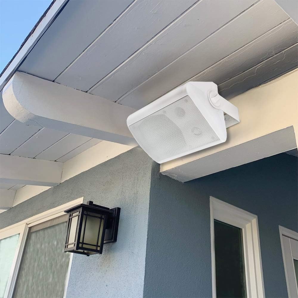 Herdio 2PCS 5.25‘’ 300 Watts Passive Wired Indoor Outdoor Patio Deck Speakers All Weather Wall Mount System For Patio Garden