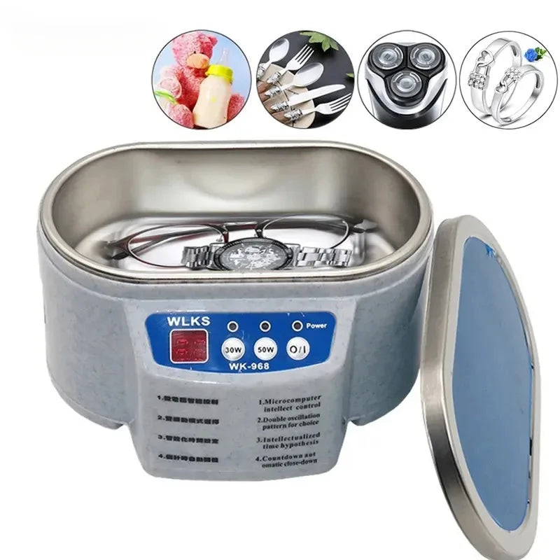30/50W Digital Ultrasonic Cleaner Tub Dual Frequency Vibration Jewelry Parts Glasses Circuit Board Portable Watch Washer Machine