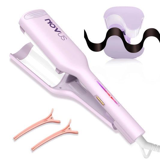 Curling Iron Hair Crimper Waver - 1.25 Inch Anti-Scald Waves Curling Wand, Ionic Deep Waver Hair Curler Tool