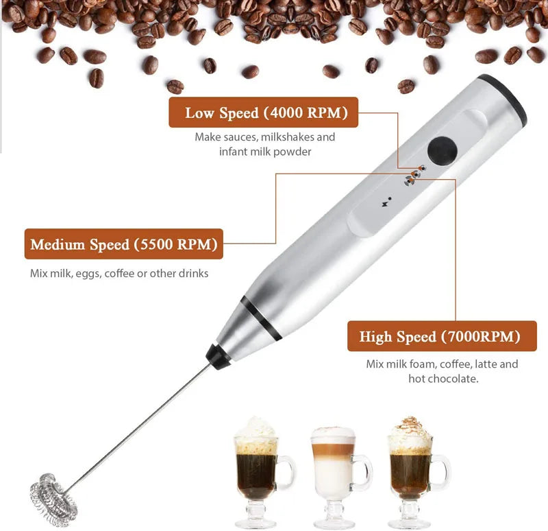 Portable Mini Milk Frothers Wireless Handheld Blender With USB Electric Coffee Maker Whisk Mixer For Cappuccino Milk Foamer
