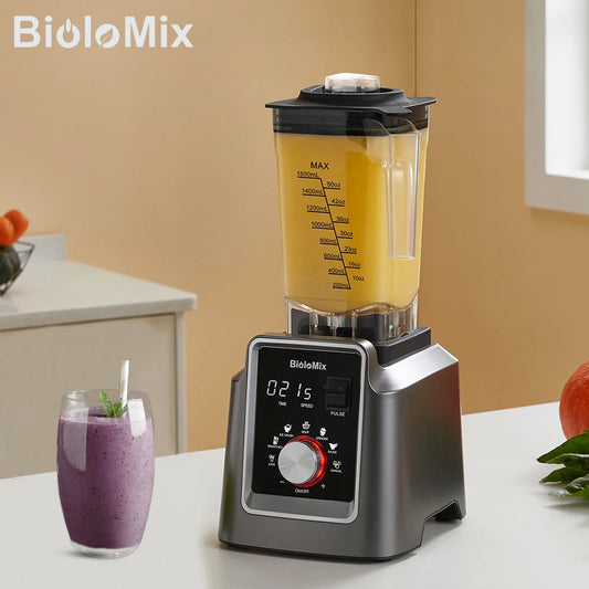 BioloMix Digital BPA FREE 2L Automatic Professional Blender, Juicer Food Processor Ice Smoothies Fruit, FREE GIFT 600ml dry jar