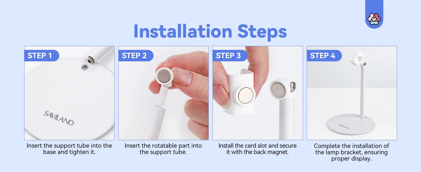 SAVILAND Rechargeable UV LED Nail Lamp with Magnetic Stand LCD Screen Timer Modes Portable Mini Nail Dryer Gel Nails Light