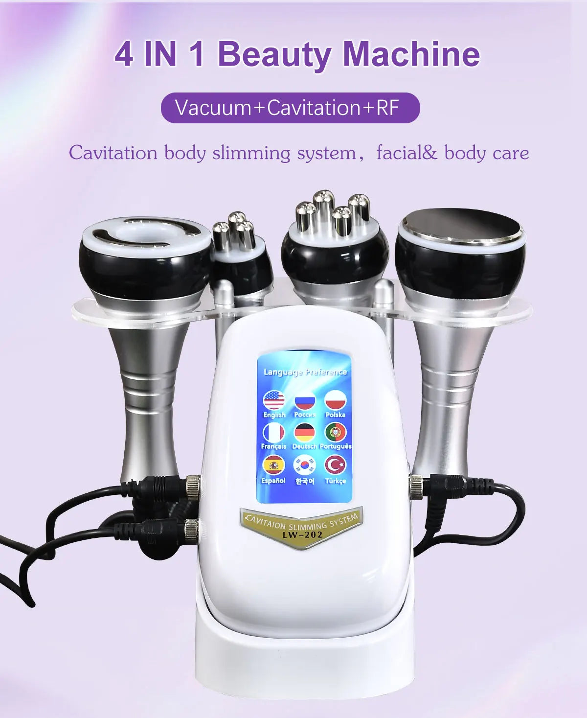 40K 4 IN1 Cavitation Body Slimming Machine  beautiful equipment Facial Massager Skin Tighten Face Lifting Vacuum Suction