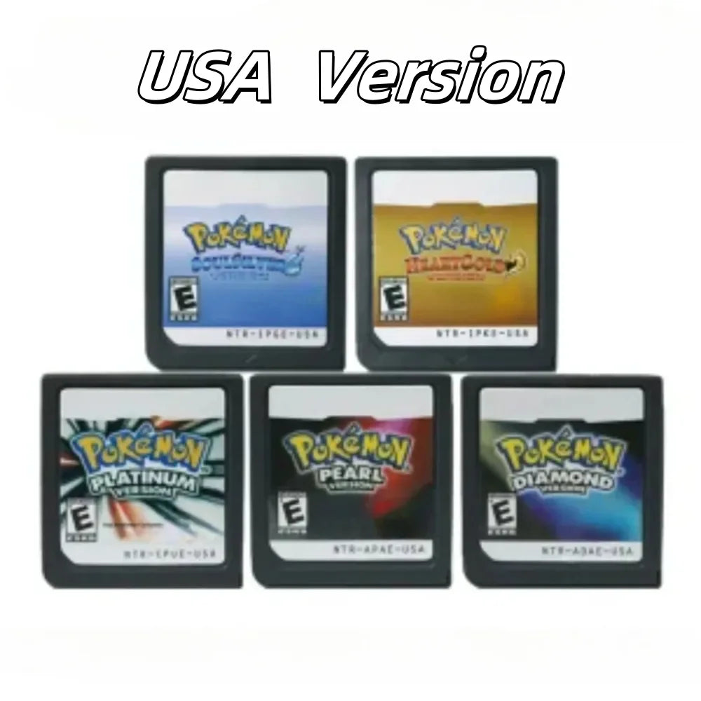 For Pokemon Series DS Game Cartridge Video Game Console Card USA Version Platinum Pearl Diamond HeartGold SoulSilver for NDS 3DS