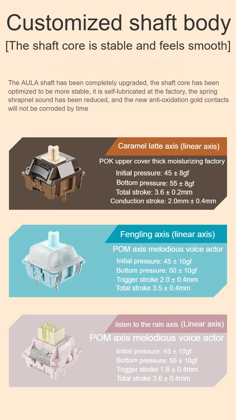 AULA F108PRO Gaming Mechanical Keyboard Full Size Custom Backlight Hot Swappable Wireless Bluetooth Hifi Switch