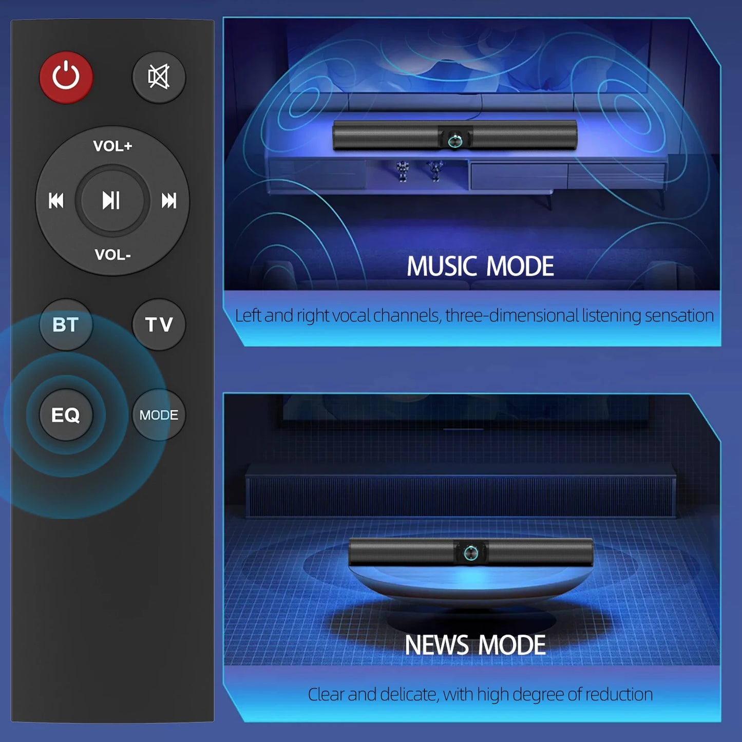 Soundbar Sound Wireless Computer Speaker Stereo Tv Home Theater Sombar For 3.5mm  PC