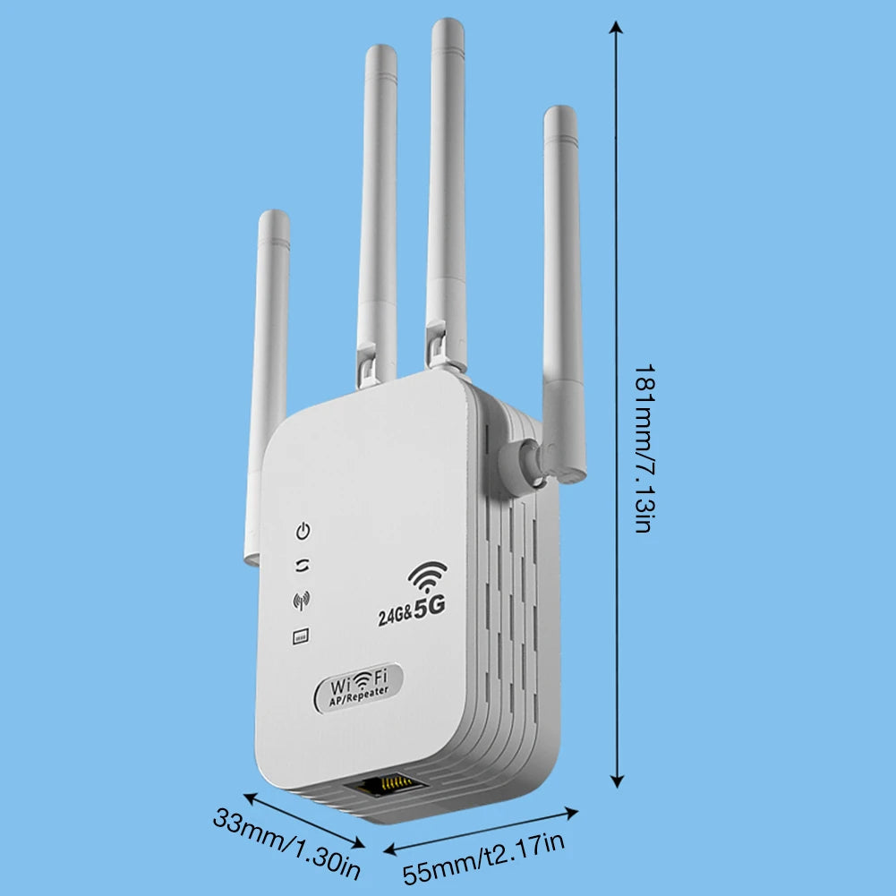 Dual-Band 2.4G 5G WiFi Repeater Signal Booster WiFi Extender 802.11bgn Gigabit Router with WPS EU/US Plug Type WiFi Amplifier