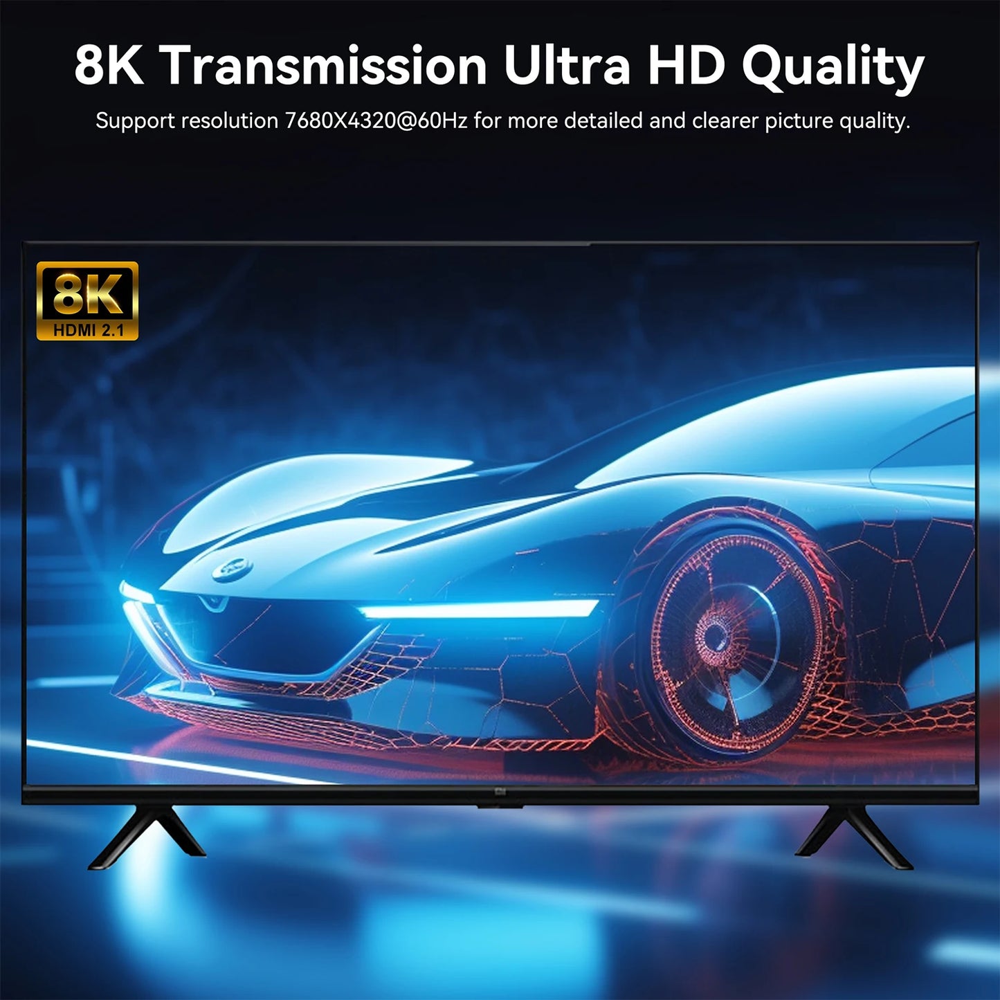 8K@60Hz USB C to HDMI Adapter  Type C to HDMI 2.1 Cable Compatible for Thunderbolt 3/4 MacBook Pro/Air, iPad, iMac