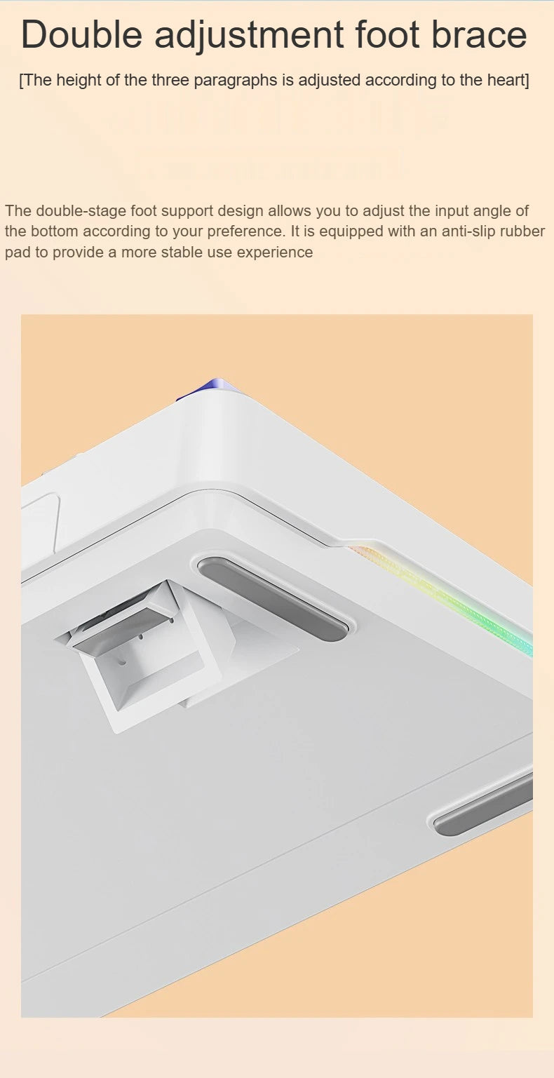 AULA F108PRO Gaming Mechanical Keyboard Full Size Custom Backlight Hot Swappable Wireless Bluetooth Hifi Switch