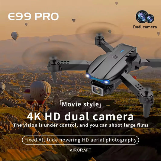 E99Pro 4K FPV Drone 2025 Newest 1080P HD Camera WiFi Live Video Foldable RC Quadcopter Altitude Hold Headless Mode Easy to Fly
