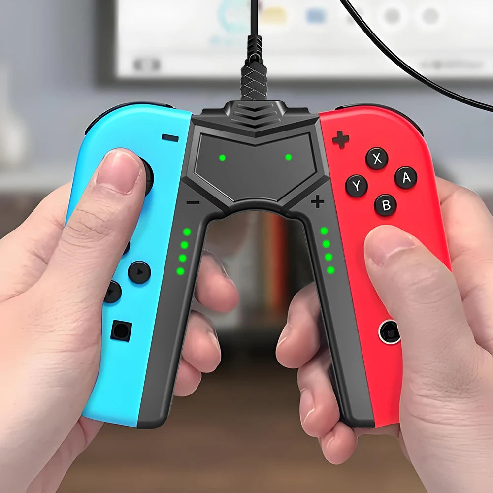 Switch OLED Joy Con Charging Grip with Type C Handle Charger Controller Connector Support Charging While Playing