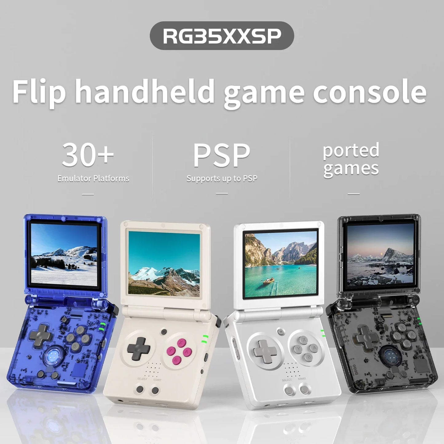 ANBERNIC RG35XXSP Flip Game Console 3.5'' IPS Screen Mini HDMI Output WiFi Bluetooth 4.2 E-book Linux Video Console Player Gifts