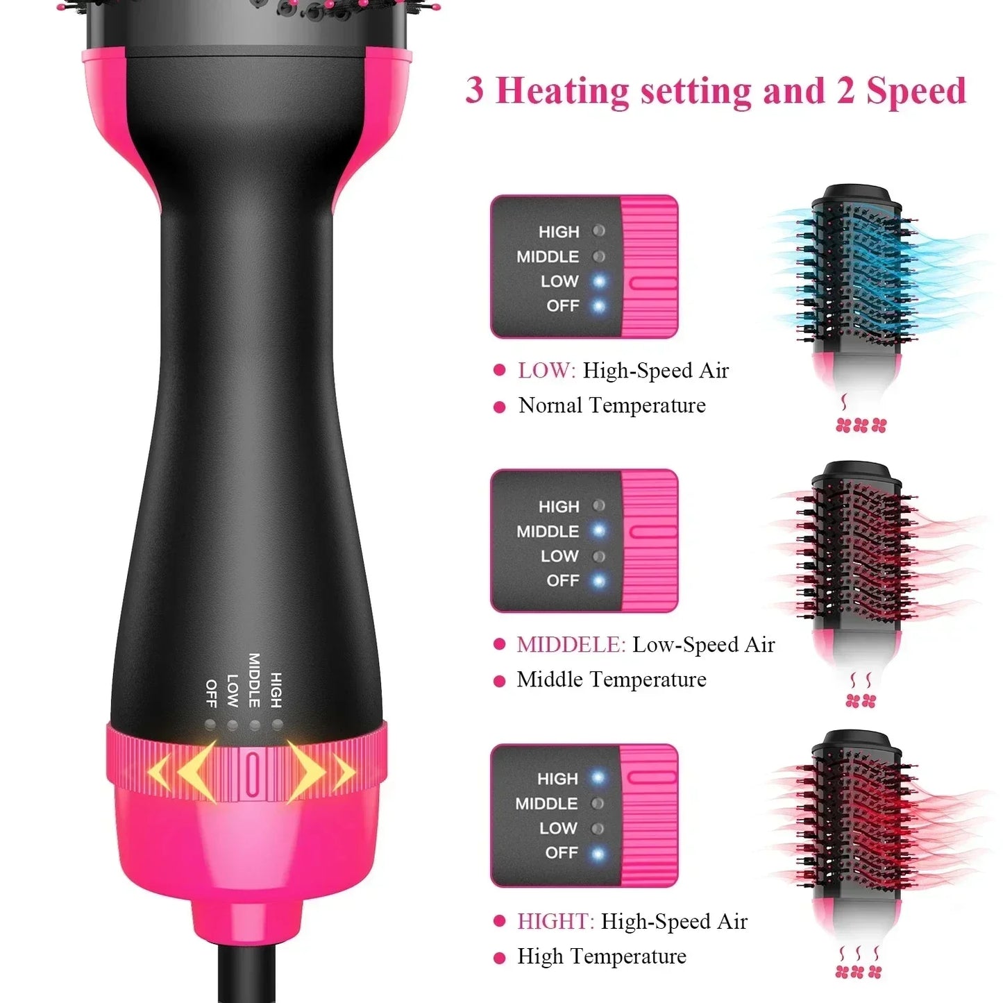 4 in1 hair straightener curling iron styling comb hot air comb volumizing hot air comb anionic straightening brush hair dryer