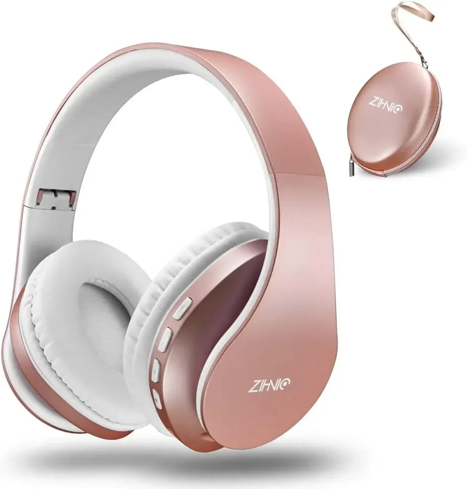 ZIHNIC Bluetooth Headphones Over-Ear, Foldable Wireless and Wired Stereo Headset Micro SD/TF, FM for Cell Phone,PC