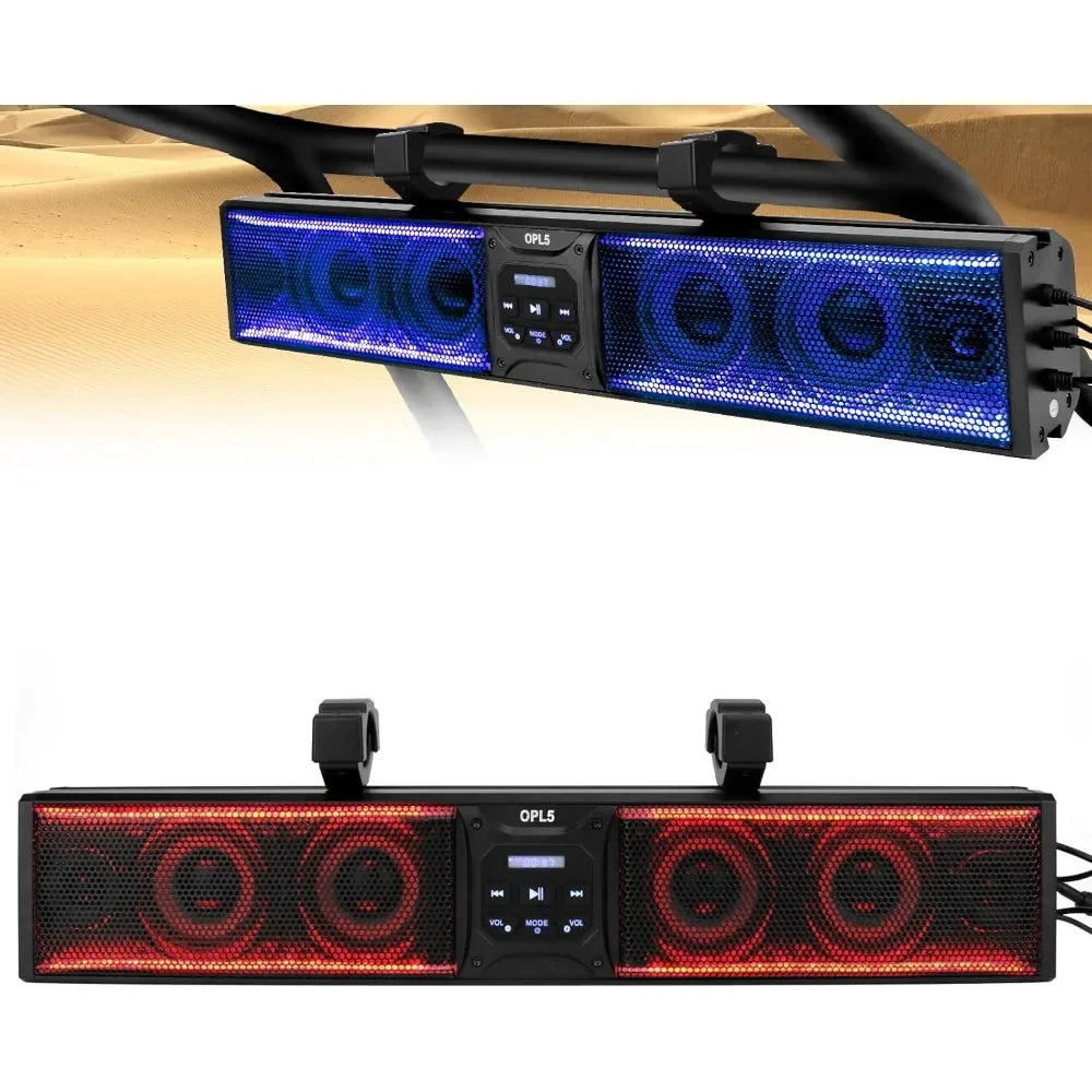 HOME.UTV Sound Bar 26 Inch, ATV Soundbar with 6-Speakers,RGB Multicolor Lights with Light Strip