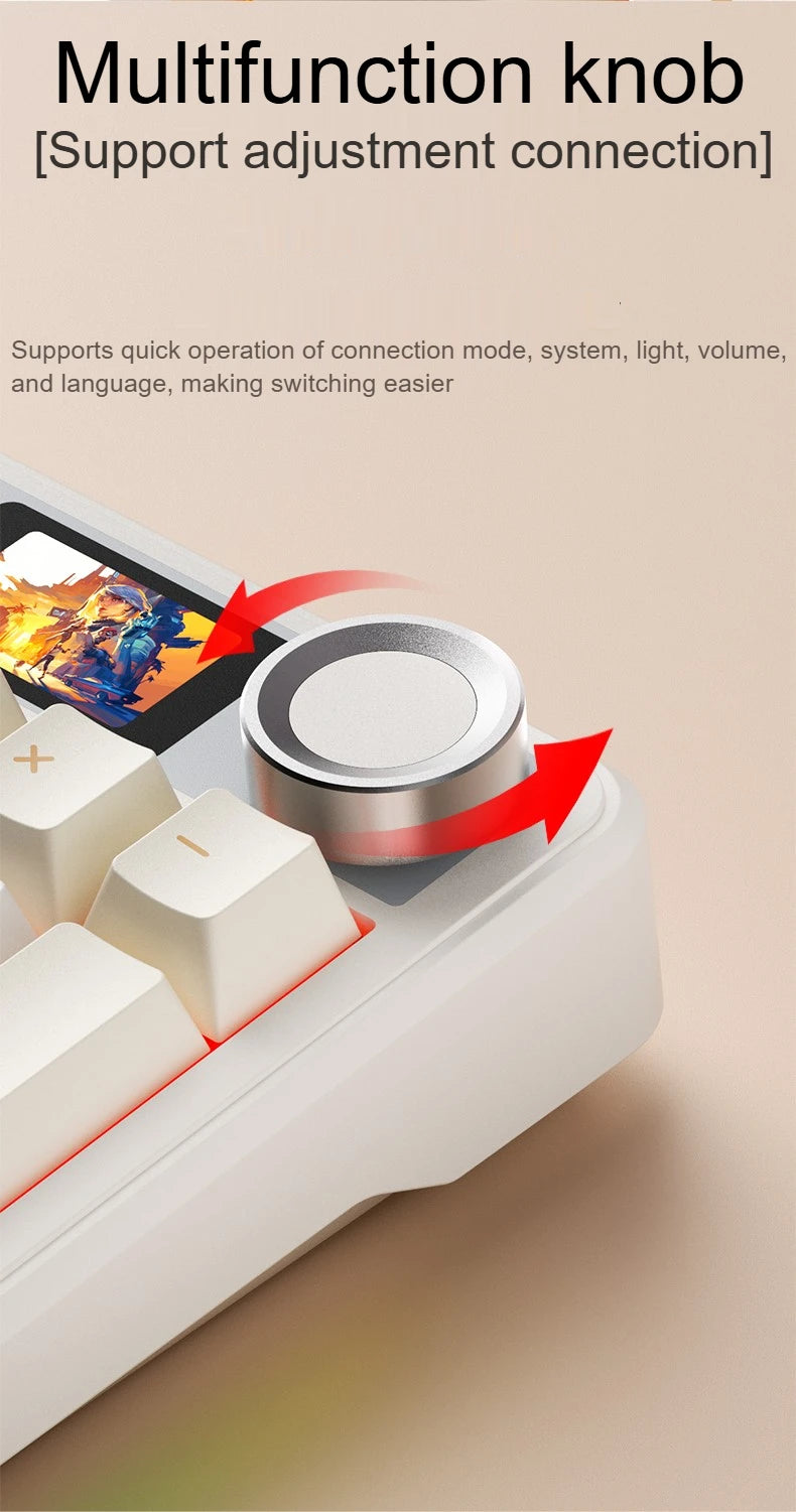 AULA F108PRO Gaming Mechanical Keyboard Full Size Custom Backlight Hot Swappable Wireless Bluetooth Hifi Switch