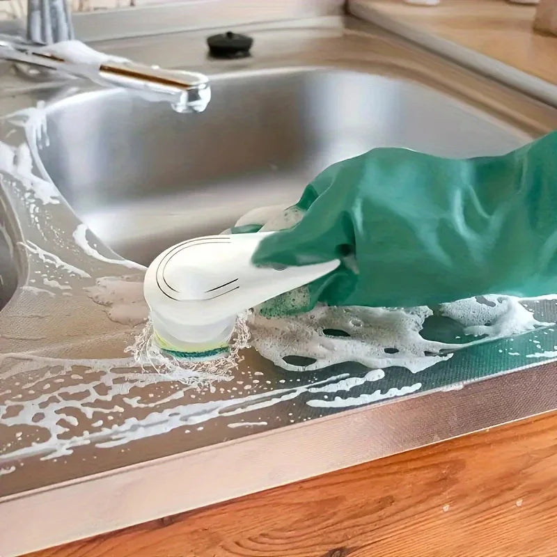 Electric Power Scrubber Kit - Rechargeable Cleaning Brush with Steel Wool Pads for Kitchen, Bath, Grill, Long Handle & Wa