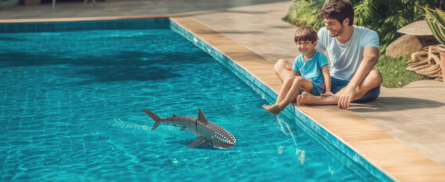 VOLANTEXRC RC Shark Toys 2.4Ghz 1:18 Scale High Simulation Remote Control Shark Swimming Pool Toy With 2 Batteries For Kids