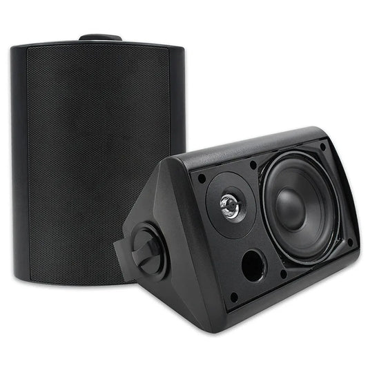 Herdio 2PCS 5.25‘’ 300 Watts Passive Wired Indoor Outdoor Patio Deck Speakers All Weather Wall Mount System For Patio Garden