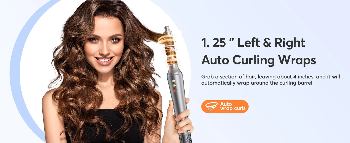 Bopcal 5 In 1 Hair Dryer Hot Air Comb Electric Hair Curling Iron 1200W High Speed Blower Multifunctional Styling Tools Hairdryer