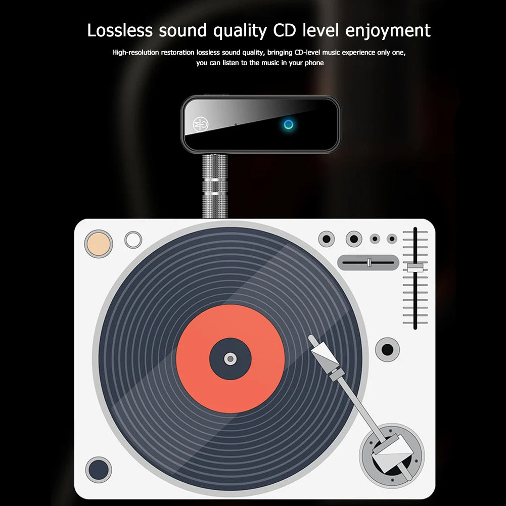Bluetooth-Compatible 5.0 Audio Aux Adapter 2 in 1 Audio Transmitter 3.5mm Audio Adapter for Handsfree Call for Car Audio Music