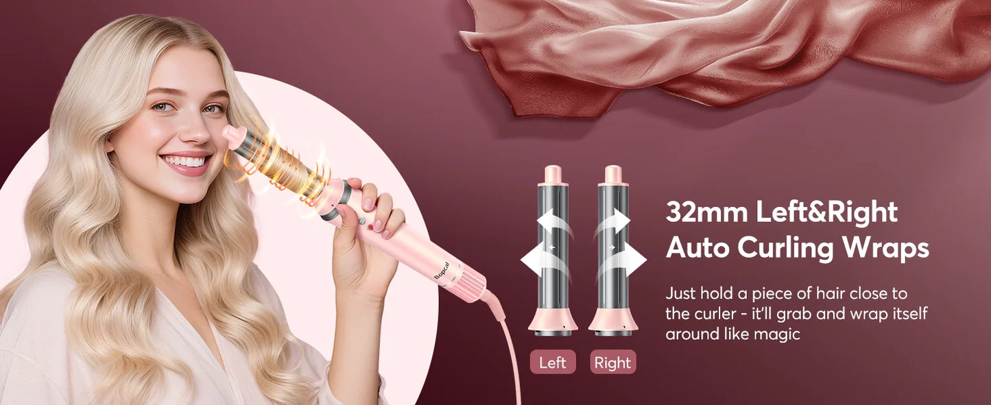High Speed 5 in 1 Hair Dryer Hot Air Comb Set,Hair Brush Curling Iron Hair Straightener Styling Tool For Blow Dryer Gift Box