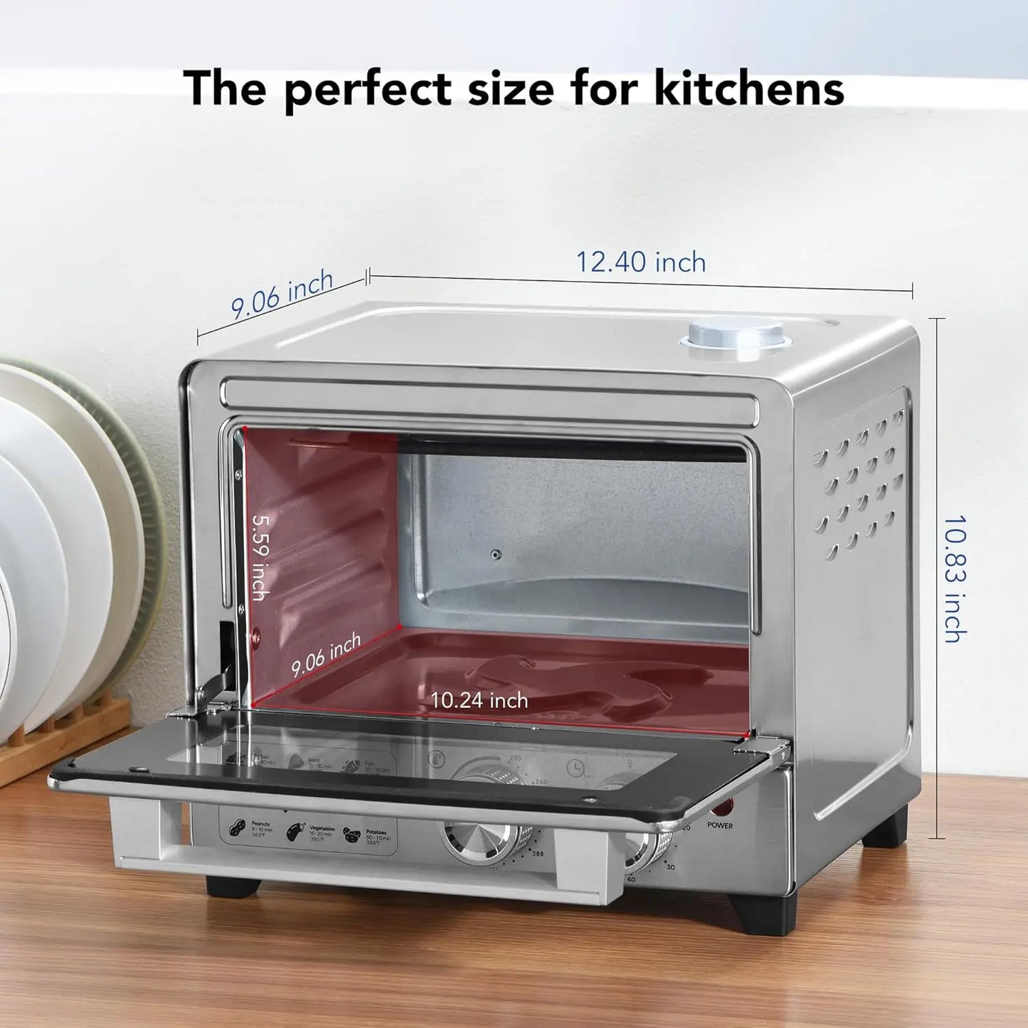 6-in-1 Air Fryer Toaster Oven Combo, 12L Air Fryer with Steam Infusion, Mild Steaming Convection Toaster Oven with Fast Preheat,