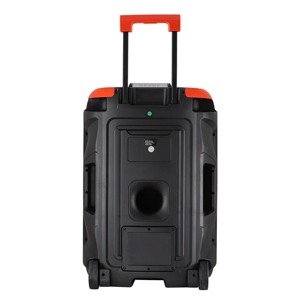 Loud Portable Bluetooth Party Speaker Quad 8” Woofers Heavy Bass Rechargeable Sound System karaoke Speaker Led Light w/2 Mic
