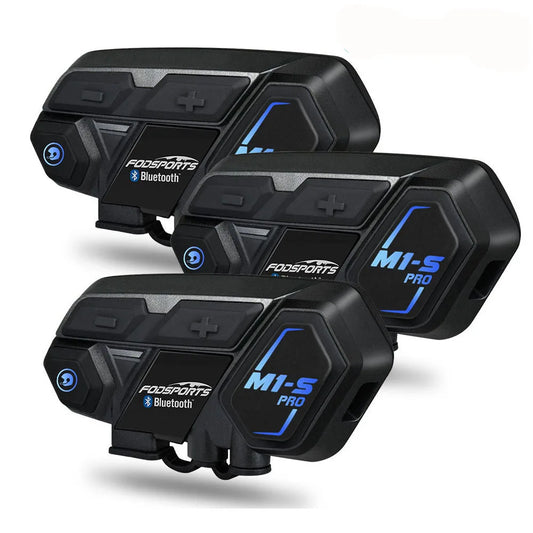 3Pcs Fodsports M1-S Pro Motorcycle Helmet Bluetooth Intercom Headset 8 Riders 2000M Waterproof BT Intercomunicador Moto