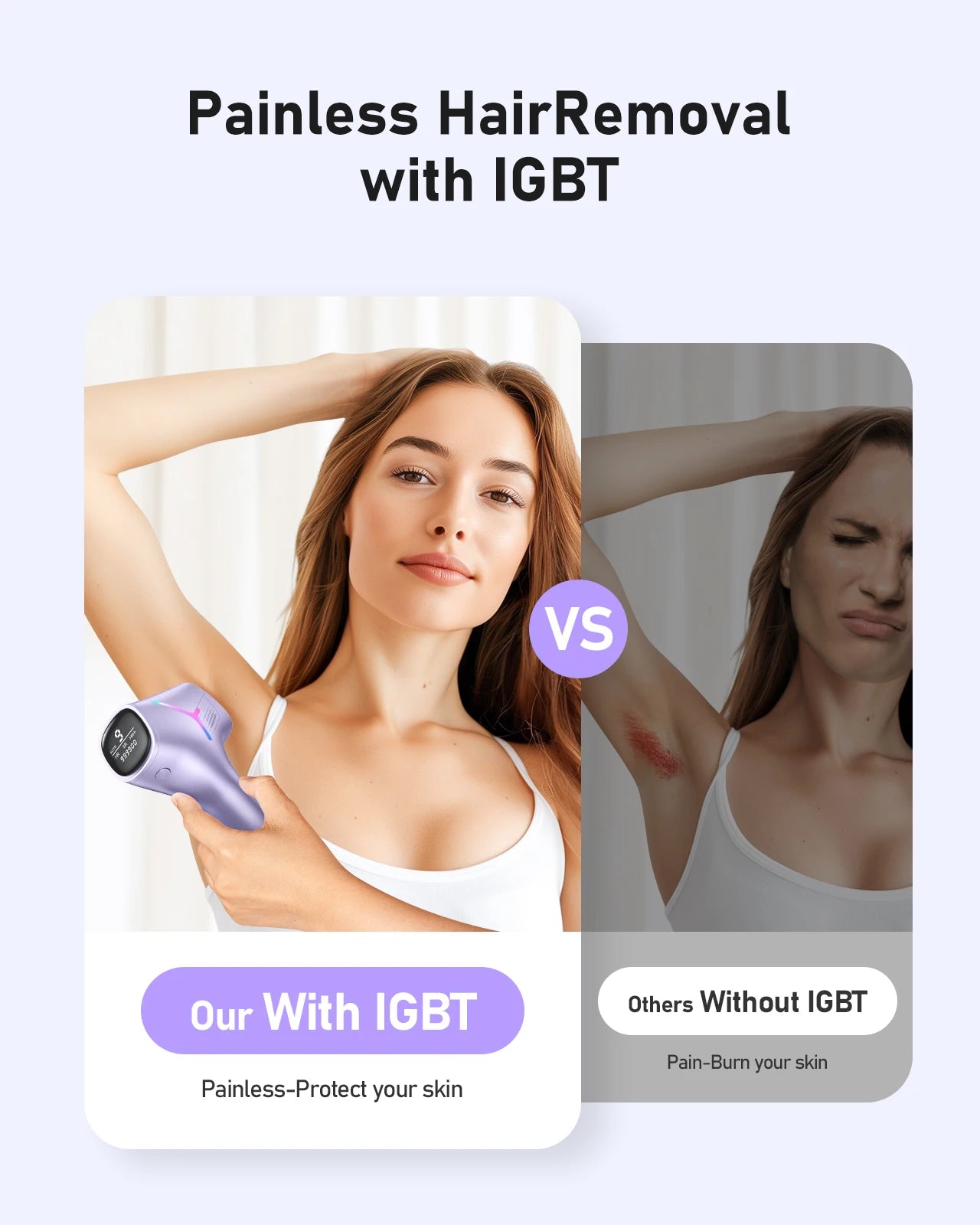 Hair Removal Laser With 9 Energy Levels for Women Permanent Hair Remover 999,900+ Quick Flash Painless IPL Hair Remover Device