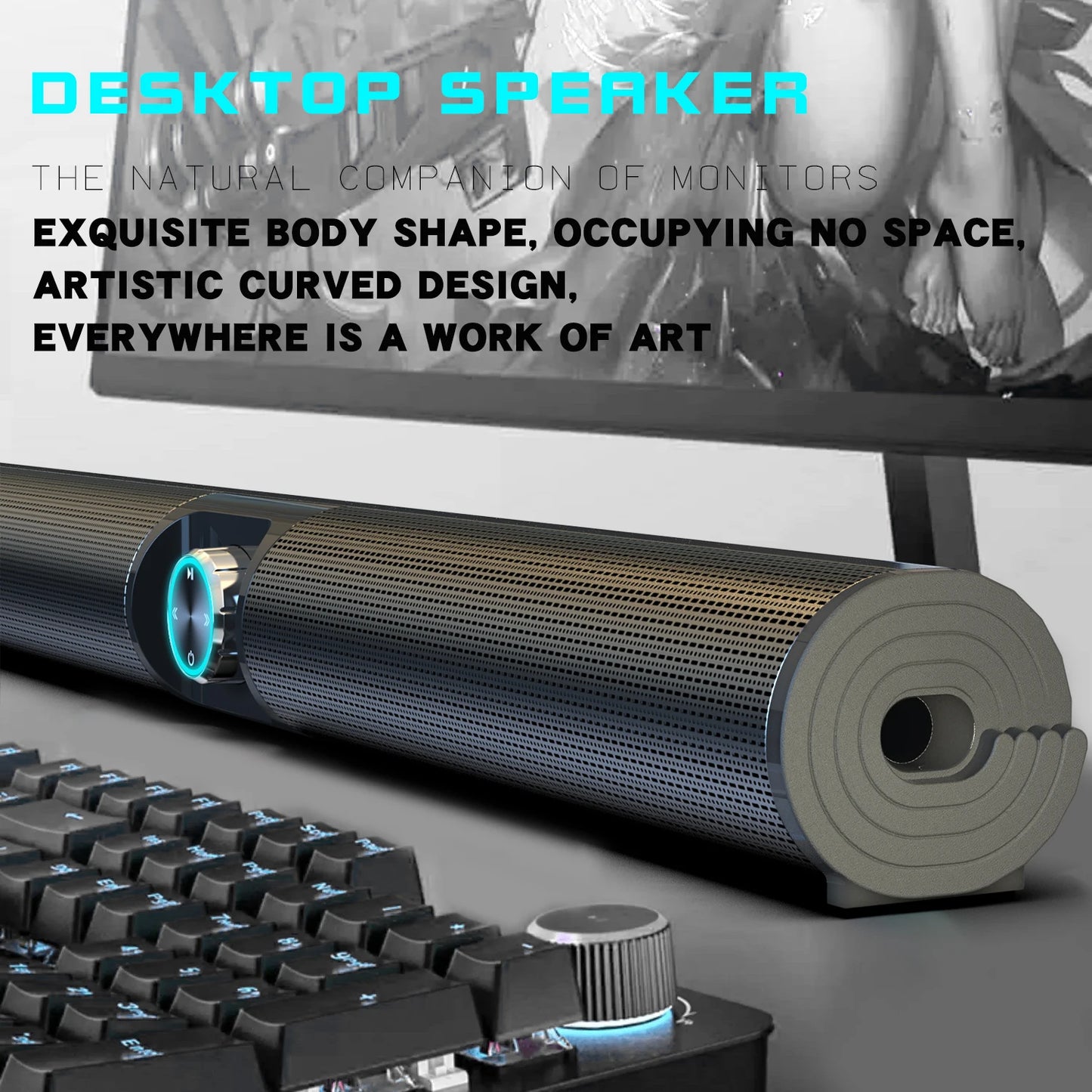 Soundbar Sound Wireless Computer Speaker Stereo Tv Home Theater Sombar For 3.5mm  PC