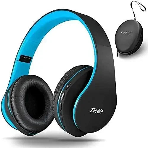ZIHNIC Bluetooth Headphones Over-Ear, Foldable Wireless and Wired Stereo Headset Micro SD/TF, FM for Cell Phone,PC