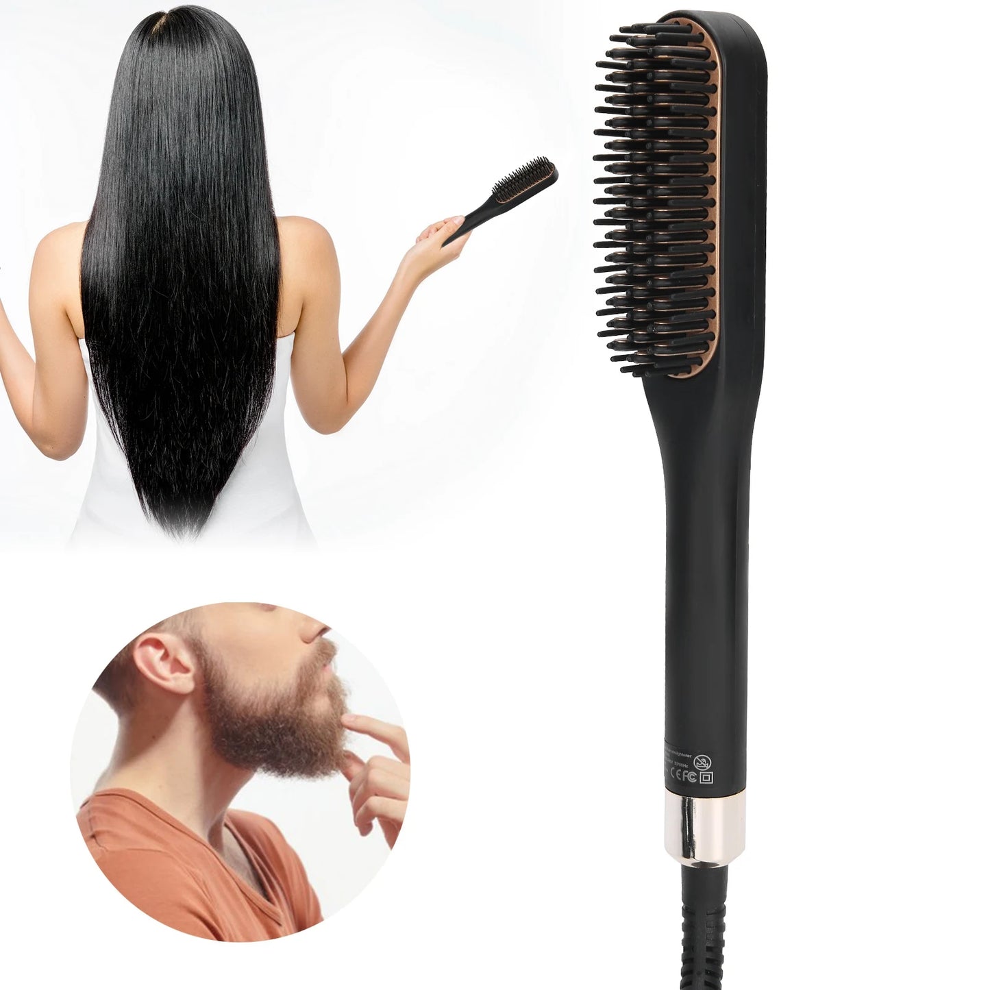 Electric Beard Straightening Comb Multifunctional Beard Straightener Brush Hair Styling Tool for Men