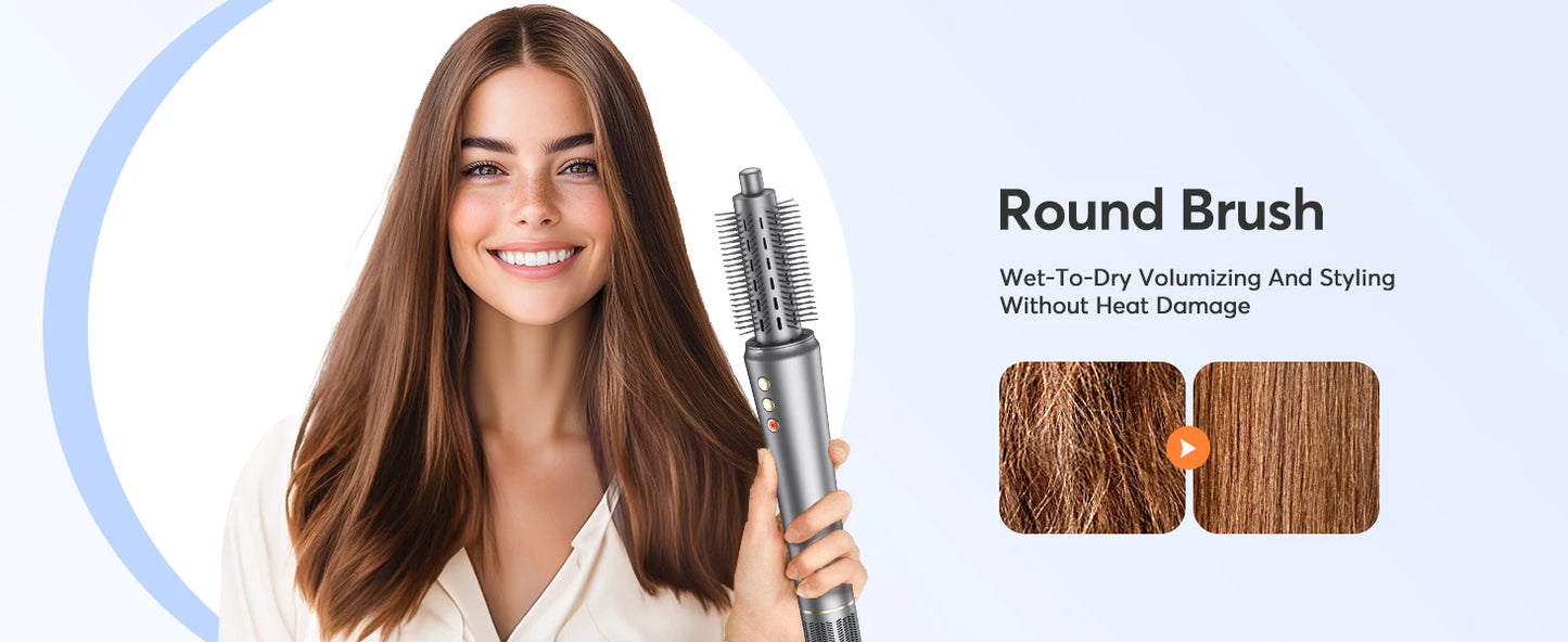 Bopcal 5 In 1 Hair Dryer Hot Air Comb Electric Hair Curling Iron 1200W High Speed Blower Multifunctional Styling Tools Hairdryer